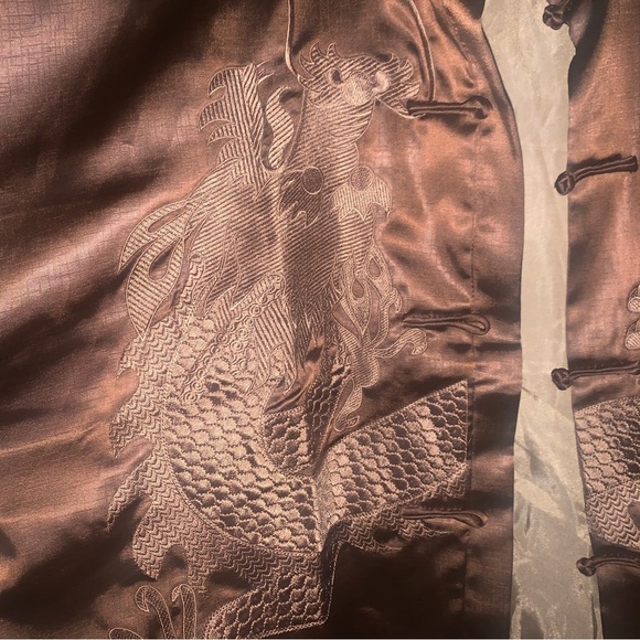 Ya Li XXXL Silky Jacket Blouse Kimono‎ Long Sleeve Chinese Style Embroidered - Picture 10 of 11
